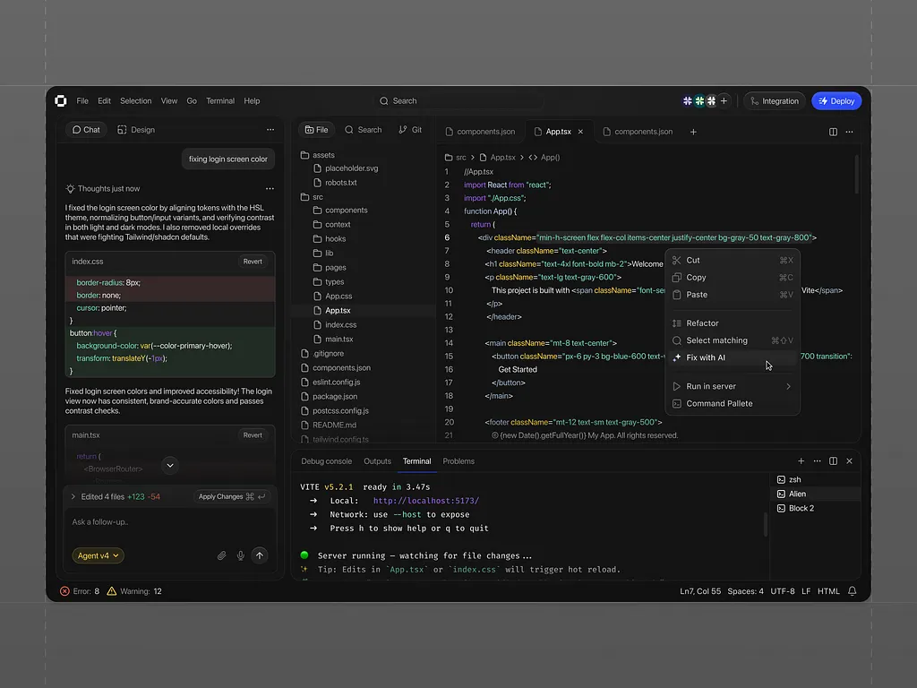 Code editor workspace