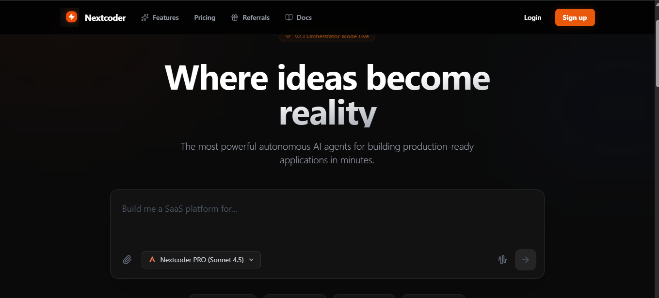 NextCoder AI product interface