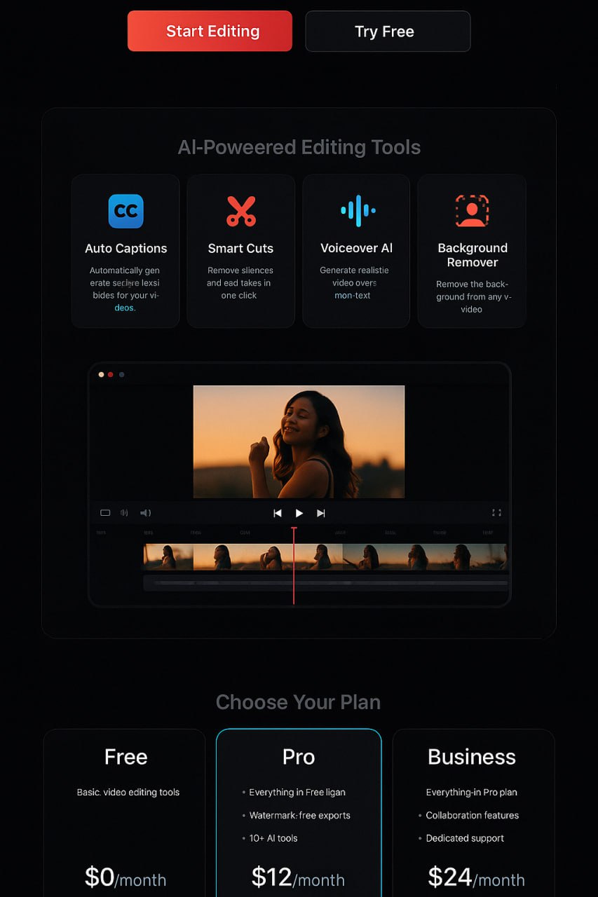 Vidhart video editor interface